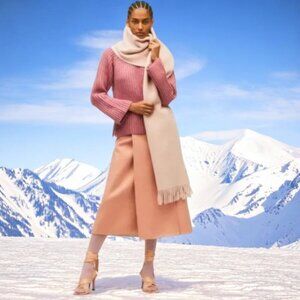 ZARA WOOL Blend HIGH WAISTED SKIRT Sz S